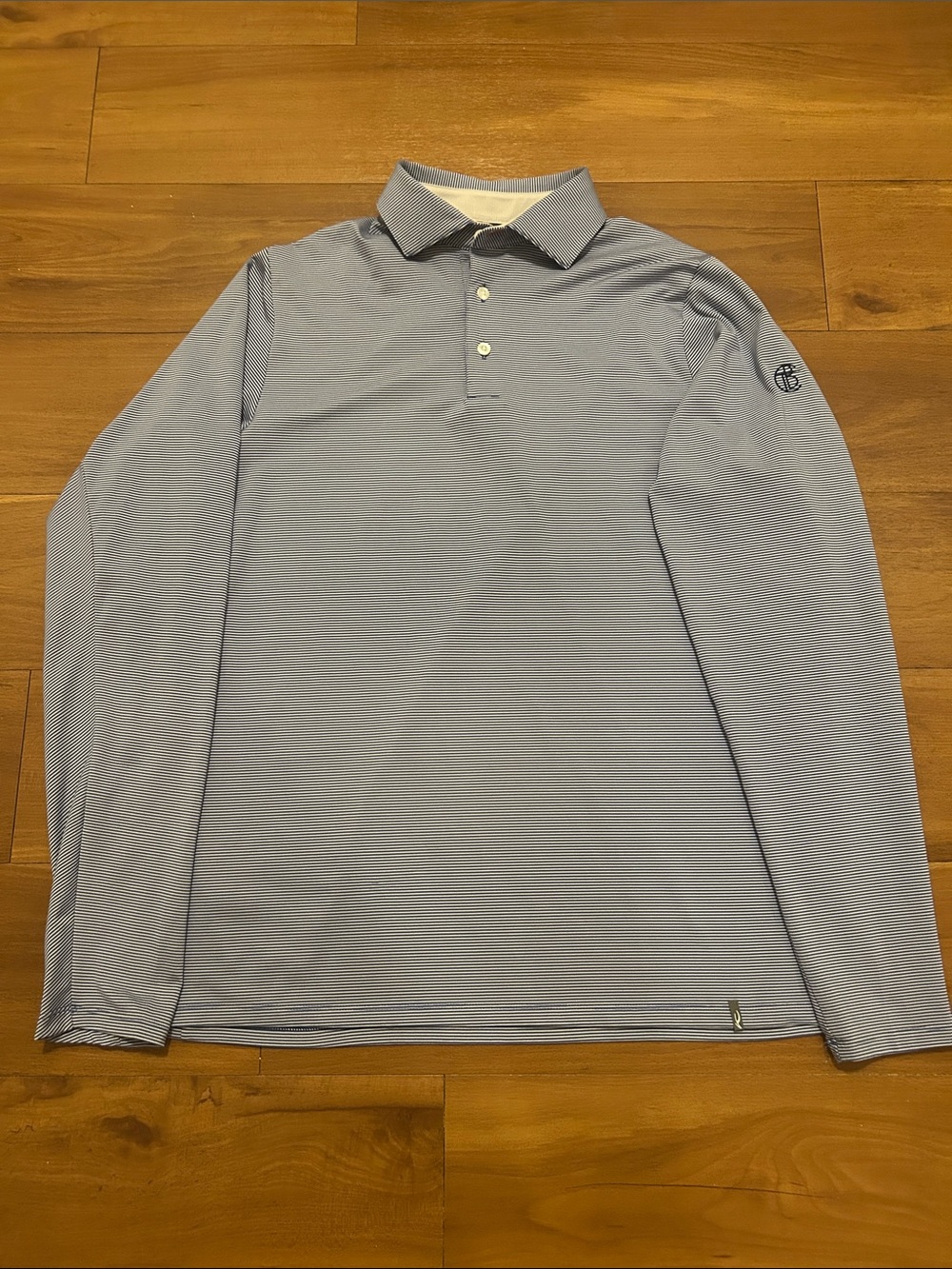 KJUS Men's Light Blue Long-Sleeve Performance Polo
